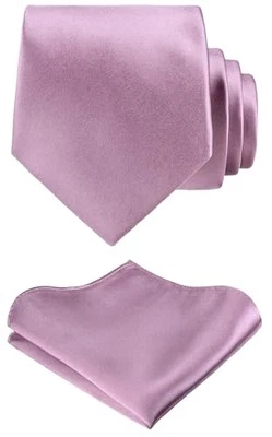 Corbata TIE G Tejido Satinado Sólido Teñido Color Formal y Bolsillo Cuadrado Frambuesa Foto 1 de 4