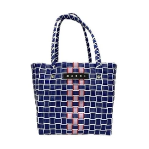 Auth MARNI Box Basket M00638 M00IW 0M823 Navy White Multi Polypropylene - - Picture 1 of 11