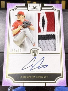 Parche de novato púrpura definitivo Andrew Abbott Topps 2024 automático #DRPC-AA 9/10 - Imagen 1 de 2