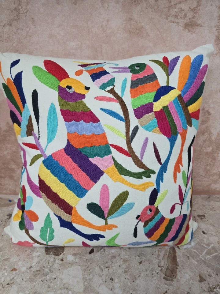 Guatemala Cojín Bordado Animales Funda Almohada Hecho a Mano Bordado Floral  Foto 1 de 4