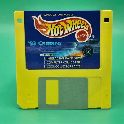 Vintage Hot Wheels 93 Camaro Car Computer 1.44 MB Floppy Disk Software TESTED - Image 1 of 2