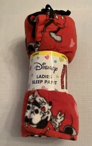 DISNEY MICKEY & MINNIE MOUSE Valentine's Day Sleep Pants Drawstring - LARGE - Picture 1 of 3
