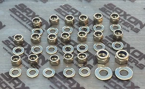 LAMBRETTA ENGINE SIDE CHAIN CASE STAINLESS NYLOC NUTS WITH WASHERS - Picture 1 of 1