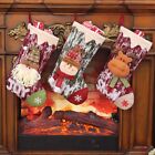 Hanging Christmas Stocking Cartoon Snowman Deer Knitted Boy Girl Gift Bag Socks