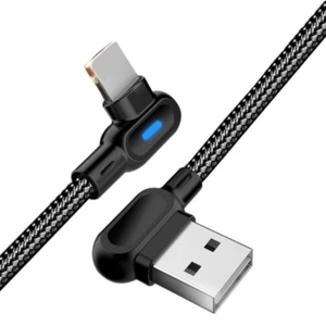 90° Right Angle Cable Nylon Braided USB Adapter Cable For iPhone 14 13 12 11 8 7 - Picture 1 of 11