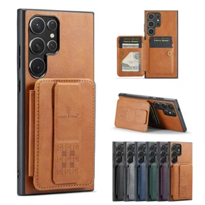 PU Leder Hülle Kartenfach Case Handy Tasche Schutzhülle Cover Etui Magnet Halter - Zdjęcie 1 z 35