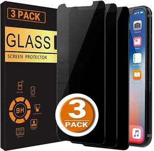 3Pcs iPhone 17 16e 16 15 Pro Max 14 13 12 PrivacyTempered Glass Screen Protector - Picture 1 of 12