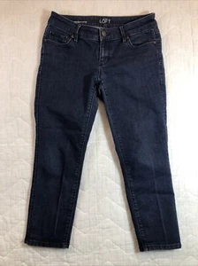 Ann Taylor Loft Jeans Women’s Size 27/4 Denim Dark Blue Modern Crop Low Rise - Picture 1 of 13