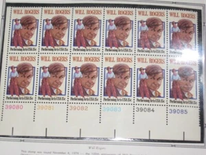 1979 - Hoja de 12 sellos postales de EE. UU. - SC# 1801 - WILL ROGERS - Imagen 1 de 1