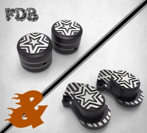 Fit For 2007-20 XL883 N XL1200 N X48 Contrast Cut Front & Rear Axle Covers Star - Imagen 1 de 11