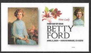 FIRST LADY BETTY FORD * FIRST DAY COVER * RANCHO MIRAGE, CALIFORNIA 4/5/2024 - Picture 1 of 1