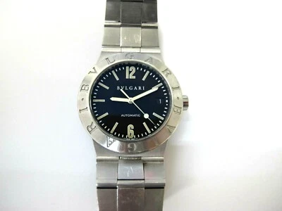 VINTAGE BVLGARI DIAGONO STAINLESS STEEL AUTOMATIC WATCH WITH BLACK DIAL - Image 1 of 4