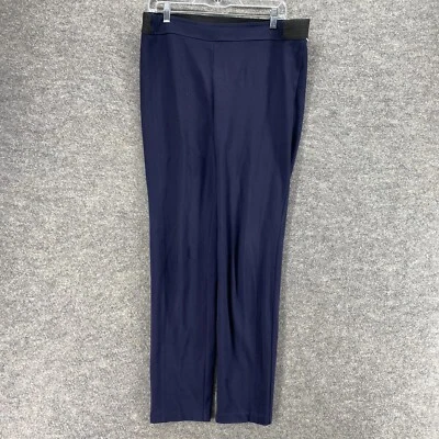 Charter Club Pants Women 14 Blue High Rise Flat Front Skinny Pull On Rayon - Image 1 of 4