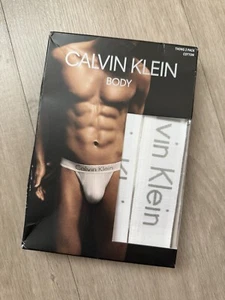 RARE NEW VINTAGE 2-Pack Calvin Klein Men's Body Thong Brief White Medium NB1475 - Picture 1 of 4