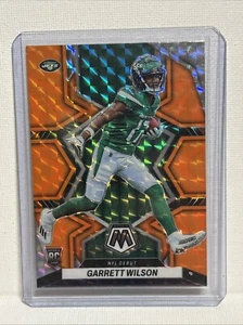 Mosaic Garrett Wilson 2022 naranja reactivo Prizm NFL debut novato RC #276 Jets - Imagen 1 de 2