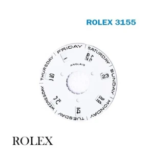 Rolex 3155 Swiss Made White Day at 12 & Date at 3 Disks, For Rolex Watch 18238 - Picture 1 of 4