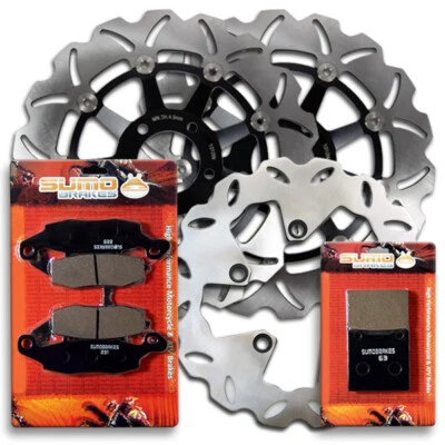 Rotores dianteiro+traseiro+pastilhas de freio para Suzuki GSF 600 Bandit nu/faired [2000-2004] - Imagem 1 de 4