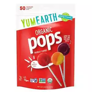 Organic Pops Variety Pack, 50 Fruit Flavored Favorites Lollipops, Allergy Fri... - Picture 1 of 6