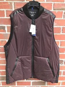 NWT Mens Perry Ellis Motion Full Zip Smooth Front / Knit Back Burgundy Vest 2XLT - Picture 1 of 9