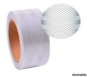 Hochintensives Reflexband 5 m weiß Vinyl selbstklebend Sicherheitsreflektor - Bild 1 von 6