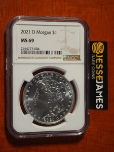 2021 $1 D SILVER MORGAN DOLLAR NGC MS69 CLASSIC BROWN LABEL DENVER - Picture 1 of 2
