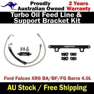 Turbo Oil Feed Line & Support Bracket Kit For Ford Falcon XR6 BA/BF/FG Barra 4L - Picture 1 of 9