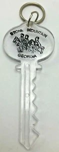 Llavero confederado vintage Stone Mountain Souvenir Georgia Clear Lucite - Imagen 1 de 5