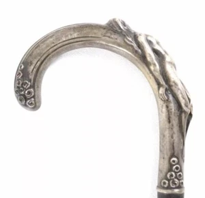 Vintage Walking Cane with Erotic Sterling Silver Handle - Picture 1 of 11