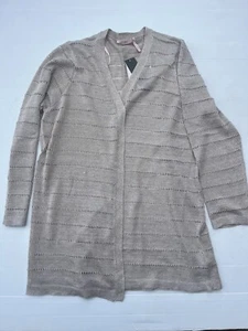 MILLERS Long Sleeve Metallic Gold Open Cardigan Open Knit Size XL Extra Large - Picture 1 of 11