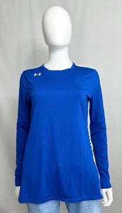 Under Armour Womens Top Shirt M Blue Long Sleeve Crew Neck Heatgear Fitted NWT - Picture 1 of 11