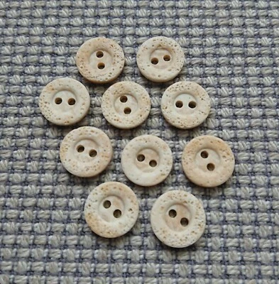 10 Cream Brown Stone Effect Buttons 13mm Clothes Cardigan Knitting Crafts - Image 1 of 2