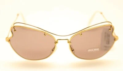 Gafas de sol Miu Miu SMU 56R 7OE-6X1 antiguas doradas/púrpura, marrones mariposa (#392) Foto 1 de 4