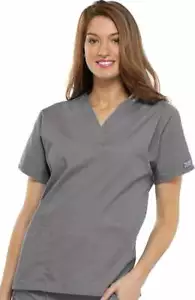 Cherokee style 4700 Women’s V-neck 2 pocket solid scrub top lt grey size xl - Picture 1 of 2