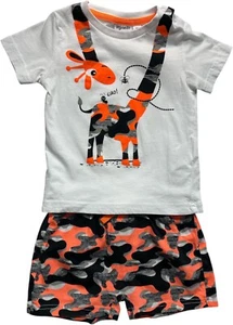 Mignolo Camouflage Giraffe weiß SS Top & Camouflage Print Shorts Set, 18 Monate - Bild 1 von 4