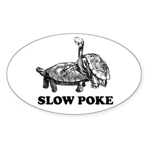 CafePress Turtle Slow Poke Oval Bumper Sticker, Euro Oval Car Decal (880437933) - Picture 1 of 12