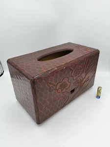 Vintage Japanese Kamakura Carved Tissue Box with Drawer Showa Era Rare Craft - Bild 1 von 6