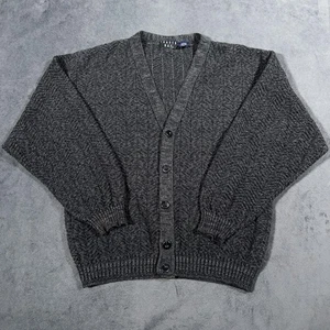 Vintage Cardigan Sweater Mens Medium Grandpa Knit V Neck Made USA Classic - Picture 1 of 9