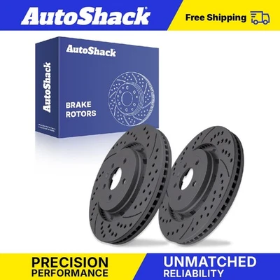 Front Drilled Slotted Brake Rotors Pair for Ford Explorer Flex Lincoln MKS Foto 1 de 3