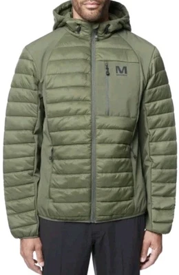 Chaqueta softshell Merrell para hombre con capucha mixta acolchada, verde, XL Foto 1 de 4