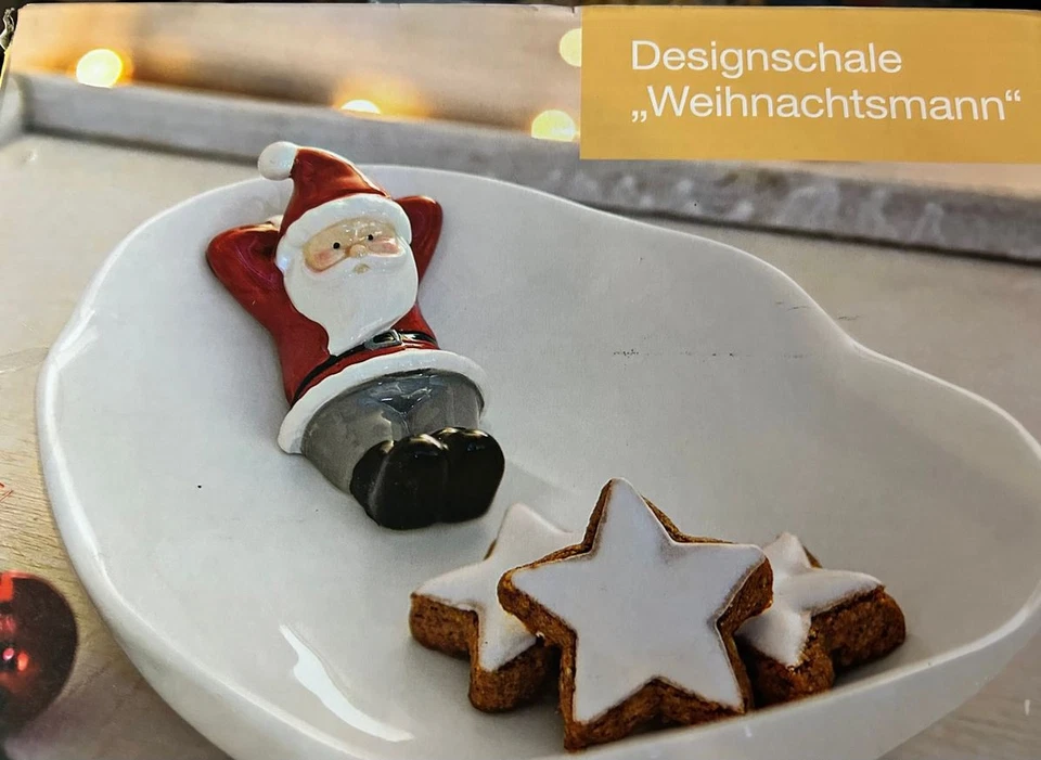 DESIGNSCHALE Weihnachtsmann  Keramik Servierteller - Bild 1 von 1