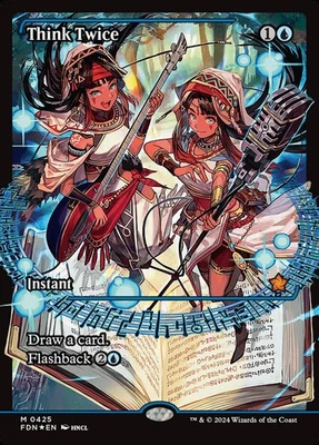 Think Twice (Showcase) #425 (Foil) (NM) (JP Ver) Foundations FDN Magic MTG - Image 1 of 2