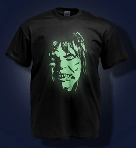 Halloween T-shirt - The Exorcist - Glow in the Dark - Linda Blair Vintage Horror - Picture 1 of 2