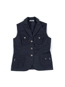 Walter Genuin Women's Quilted Vest Button Up Size 8 US - Black - Picture 1 of 3