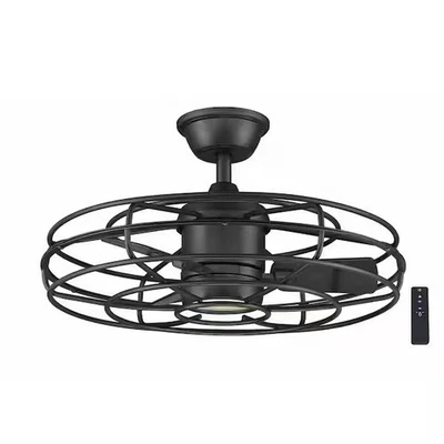 Home Decorators Heritage Point 25in Matte Black Fandelier Ceiling Fan w Remote - Image 1 of 4