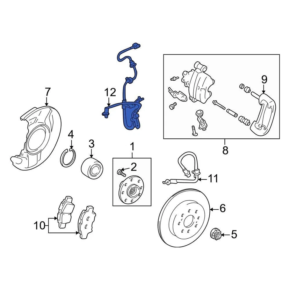 For Toyota MR2 Spyder 00-05 Toyota 8954617030 Rear Left ABS Wheel Speed Sensor - Imagem 1 de 2
