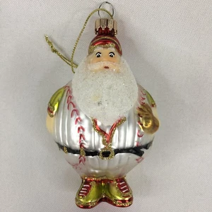 Jarra de béisbol Papá Noel vidrio adorno de Navidad jugador deportivo figura de regalo - Imagen 1 de 12