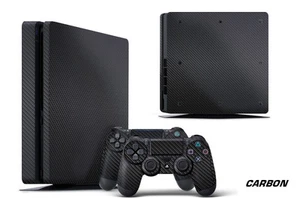 Decalcomania Avvolgere Per PS4 Slim PLAYSTATION 4 Slim Console + Joypad Adesivi - Picture 1 of 1