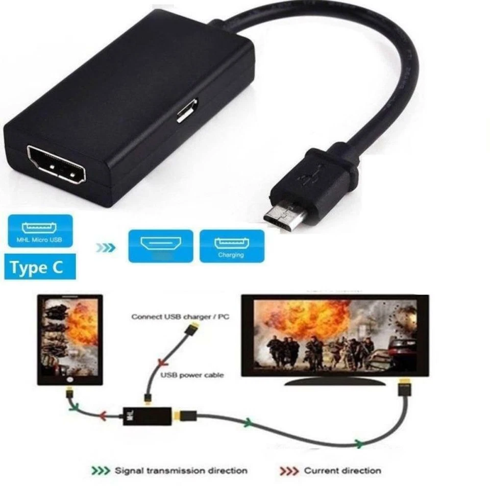 Universal Mhl Micro USB zu HDMI Kabel 1080P HD Adapter für Android Handy'`, - Bild 1 von 4