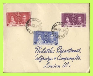 Basutoland 1937 KGVI Coronation set on Selfridge Cover - Picture 1 of 1