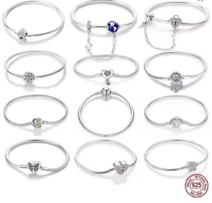 Armband Silber 925 passend für Pandora Charms Anhänger 17-20cm Herz Love Schmuck - Bild 1 von 11